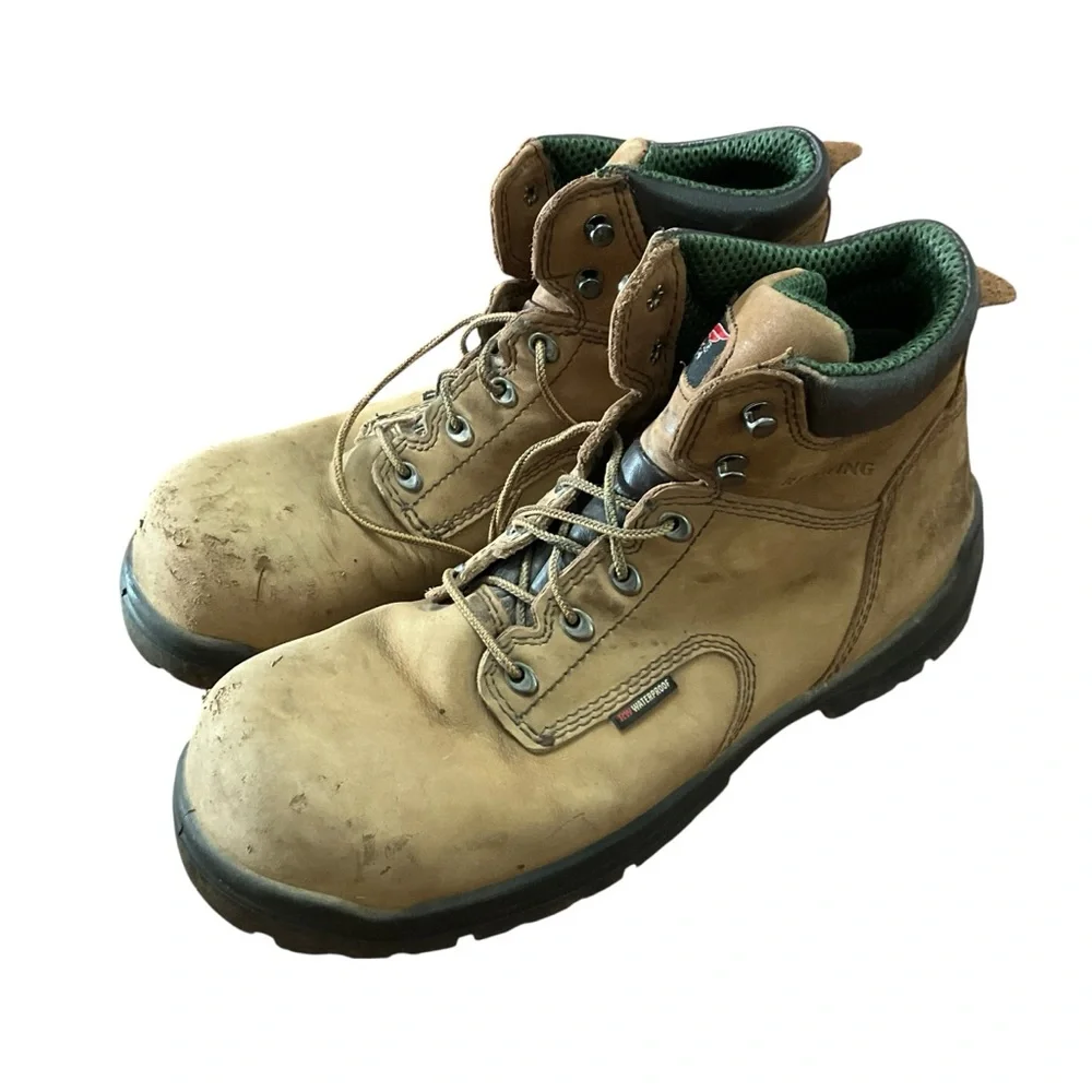 Red Wing King Toe Boots Mens 12 Brown Leather Steel workboots